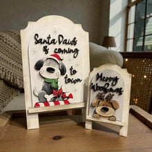 Load image into Gallery viewer, Dog Christmas Tall Arch Sign Interchangeable File SVG, TINY, INSERT only, Puppy, Santa, Glowforge, Holiday, Tiered Tray LuckyHeartDesignsCo