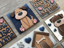 Load image into Gallery viewer, Dog Home Interchangeable Leaning Sign File SVG, Puppy Tiered Tray Glowforge, Chihuahua, Lab, LuckyHeartDesignsCo