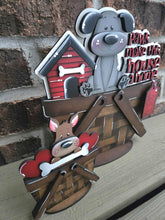 Load image into Gallery viewer, Dog House Home For The Flower Basket Interchangeable (Original and TINY) File SVG, Puppy Tiered Tray, Pets, Glowforge, LuckyHeartDesignsCo