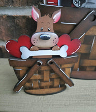 Load image into Gallery viewer, Dog House Home For The Flower Basket Interchangeable (Original and TINY) File SVG, Puppy Tiered Tray, Pets, Glowforge, LuckyHeartDesignsCo