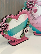 Load image into Gallery viewer, Chunky Valentine Heart Standing File SVG, Love, Floral, Flower, Flower, Holiday Decor Glowforge, LuckyHeartDesignsCo