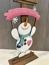 Load image into Gallery viewer, Snowman Valentine for the Birdhouse Interchangeable File SVG, Winter, Love, Seasonal, Holiday Shapes, Glowforge, Laser, LuckyHeartDesignsCo