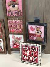 Load image into Gallery viewer, Dog Valentine's Day Interchangeable Leaning Sign File SVG, Glowforge Tiered Tray, Love, Arrow, Heart, Puppy Cute, LuckyHeartDesignsCo