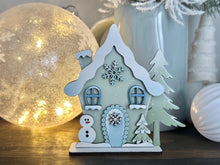 Load image into Gallery viewer, Winter Standing Houses File SVG, Glowforge, Igloo, Penguin, Snowman, Snowflake, Cabin, Ski lodge, LuckyHeartDesignsCO