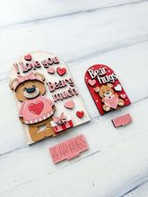 Load image into Gallery viewer, Bear Valentine Tall Arch Sign Interchangeable File SVG, TINY, INSERT only, Woodland, Glowforge, Holiday, Tiered Tray LuckyHeartDesignsCo