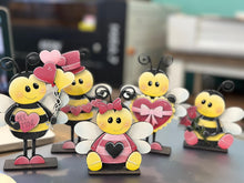 Load image into Gallery viewer, Bee Valentine Standing File SVG, Balloon, Cupid Candy Chocolate Love, Heart, Farm, Tiered Tray Glowforge LuckyHeartDesignsCo