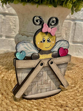 Load image into Gallery viewer, Bee Valentine Buzz For The Flower Basket Interchangeable File SVG, TINY, Floral, Honey, Bumble, Tiered Tray, Glowforge, LuckyHeartDesignsCo