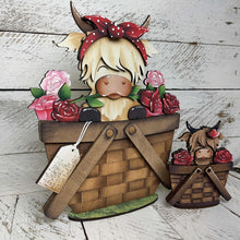 Load image into Gallery viewer, Highland Rose Valentine For The Flower Basket Interchangeable File SVG, TINY Flower, Love, Floral Tiered Tray Glowforge LuckyHeartDesignsCo