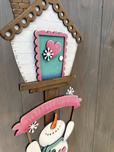 Load image into Gallery viewer, Snowman Valentine for the Birdhouse Interchangeable File SVG, Winter, Love, Seasonal, Holiday Shapes, Glowforge, Laser, LuckyHeartDesignsCo