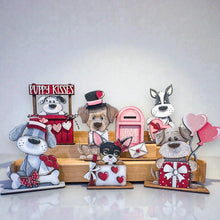 Load image into Gallery viewer, Dog Valentines Day Standing File SVG, Balloon, Love, Heart, Mailbox, Chocolate, Farm, Cupid, Puppy Tiered Tray Glowforge LuckyHeartDesignsCo
