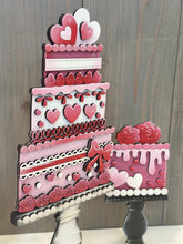Load image into Gallery viewer, Valentine Cake Stand Interchangeable File SVG, (Cakes ONLY) Bow, Rose, Love, Heart, Glowforge, Holiday, Tiered Tray LuckyHeartDesignsCo