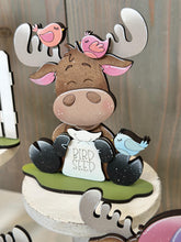 Load image into Gallery viewer, Moose Cow Spring Butterfly Standing Sign File SVG, Glowforge, Flower, Kite, Daisy Woodland Umbrella Tiered Tray LuckyHeartDesignsCo