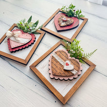 Load image into Gallery viewer, Chunky Heart Flower Vase Squares Sign File SVG, Stems, Mothers Day, Craft, Love, Farmhouse Valentines Glowforge, LuckyHeartDesignsCo