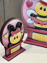 Load image into Gallery viewer, Bee Valentine Buzz Snow Globe Interchangeable File SVG, TINY, Bumble, Glowforge, Love, Heart, Tiered Tray LuckyHeartDesignsCo