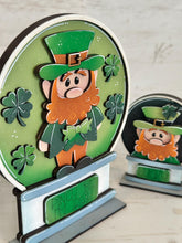 Load image into Gallery viewer, Leprechaun Snow Globe Interchangeable File SVG, TINY, Pot O Gold, Clover, St. Patrick's Day, Glowforge, Tiered Tray LuckyHeartDesignsCo