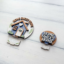 Load image into Gallery viewer, Home Sweet Home Snow Globe Interchangeable File SVG, TINY Glowforge, House, House Warming Heart Personalized Tiered Tray LuckyHeartDesignsCo