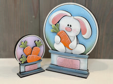 Load image into Gallery viewer, Floppy Easter Bunny Snow Globe Interchangeable File SVG, TINY Glowforge, Spring Carrots, Eggs Tiered Tray LuckyHeartDesignsCo