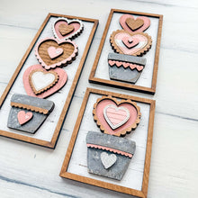 Load image into Gallery viewer, Stacking Chunky Heart Valentines Sign Trio File SVG, Glowforge, Plant, Pot, Love, Hearts, Valentine, LuckyHeartDesignsCo