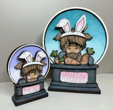 Load image into Gallery viewer, Highland Easter Bunny Carrots Snow Globe Interchangeable File SVG, TINY, Glowforge, Spring, Farm Easter Eggs Tiered Tray LuckyHeartDesignsCo
