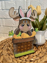 Load image into Gallery viewer, Moose Easter Carrots Standing File SVG, Glowforge, Tiered Tray, Woodland, Bunny, Basket, Egg Hunt, LuckyHeartDesignsCo
