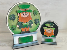 Load image into Gallery viewer, Leprechaun Snow Globe Interchangeable File SVG, TINY, Pot O Gold, Clover, St. Patrick's Day, Glowforge, Tiered Tray LuckyHeartDesignsCo