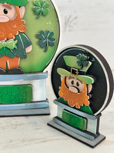 Load image into Gallery viewer, Leprechaun Snow Globe Interchangeable File SVG, TINY, Pot O Gold, Clover, St. Patrick's Day, Glowforge, Tiered Tray LuckyHeartDesignsCo