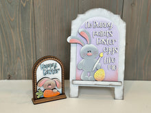 Load image into Gallery viewer, Floppy Easter Bunny Tall Arch Sign Interchangeable File SVG, TINY, INSERT only, Egg Carrot Glowforge Holiday Tiered Tray LuckyHeartDesignsCo