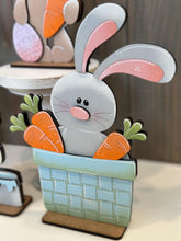 Load image into Gallery viewer, Floppy Easter Bunny Standing File SVG, Glowforge, Tiered Tray, Egg, Carrot, Basket, Egg Hunt, LuckyHeartDesignsCo