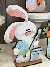 Load image into Gallery viewer, Floppy Easter Bunny Standing File SVG, Glowforge, Tiered Tray, Egg, Carrot, Basket, Egg Hunt, LuckyHeartDesignsCo