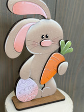 Load image into Gallery viewer, Floppy Easter Bunny Standing File SVG, Glowforge, Tiered Tray, Egg, Carrot, Basket, Egg Hunt, LuckyHeartDesignsCo
