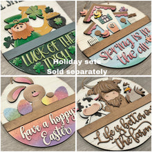 Load image into Gallery viewer, Crow Scarecrow Holiday Door Sign Interchangeable File, SVG Pumpkins Patch, Fall, Leaves, Farm, Seasonal, Home, Welcome, glowforge