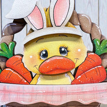 Load image into Gallery viewer, Duck Easter Bunny Standing File SVG, Umbrella, Swimming, Egg, Basket, Carrots, Tiered Tray Glowforge, LuckyHeartDesignsCo