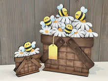 Load image into Gallery viewer, Bee Daisy For The Flower Basket Interchangeable File SVG, TINY, Daisies, Buzz, Flower Spring, Tiered Tray, Glowforge, LuckyHeartDesignsCo