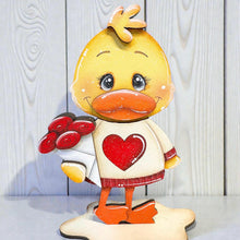 Load image into Gallery viewer, Duck Valentines Day Standing File SVG, Heart Love, Candy, Balloons, Roses Flowers Cute, Pet, Farm Tiered Tray Glowforge, LuckyHeartDesignsCo
