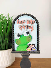 Load image into Gallery viewer, Frog Spring Tall Arch Sign Interchangeable File SVG, TINY, INSERT only Butterfly, Daisy, Glowforge Holiday Tiered Tray LuckyHeartDesignsCo
