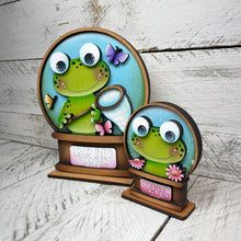 Load image into Gallery viewer, Frog Spring Snow Globe Interchangeable File SVG, TINY Summer, Butterfly, Flower, Daisy, Glowforge, Tiered Tray LuckyHeartDesignsCo