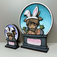 Load image into Gallery viewer, Highland Easter Bunny Carrots Snow Globe Interchangeable File SVG, TINY, Glowforge, Spring, Farm Easter Eggs Tiered Tray LuckyHeartDesignsCo
