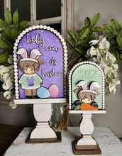 Load image into Gallery viewer, Highland Easter Bunny Tall Arch Sign Interchangeable File SVG TINY, INSERT only Egg Carrot Glowforge Holiday Tiered Tray LuckyHeartDesignsCo