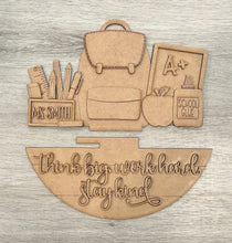 Load image into Gallery viewer, School Teacher Holiday Door Sign Interchangeable File, SVG Pencil, Apple, Classroom, Welcome, Backpack, Seasonal, Home, Welcome, glowforge