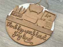 Load image into Gallery viewer, School Teacher Holiday Door Sign Interchangeable File, SVG Pencil, Apple, Classroom, Welcome, Backpack, Seasonal, Home, Welcome, glowforge