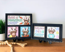 Load image into Gallery viewer, Highland Easter Carrots Interchangeable Leaning Sign File SVG, Glowforge Farm, Egg, Cow, Bunny, Tiered Tray, Spring, LuckyHeartDesignsCo