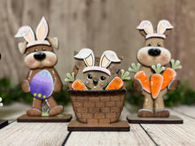 Load image into Gallery viewer, Dog Easter Bunny Standing File SVG, Glowforge, Tiered Tray, Egg, Carrot, Basket, Egg Hunt, Puppy, LuckyHeartDesignsCo