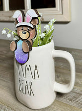 Load image into Gallery viewer, Easter Bear Bunny Mug Hugger File SVG, Glowforge, Egg, Farm, Tiered Tray, Tray Decor, Woodland, Plant Topper, Gift, LuckyHeartDesignsCo