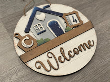 Load image into Gallery viewer, Round and Tag Holiday Door Sign Interchangeable File, SVG Christmas, Easter, Halloween, Fall, Winter, Seasonal, Home, Welcome, glowforge