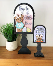 Load image into Gallery viewer, Bear Easter Bunny Tall Arch Sign Interchangeable File SVG TINY, INSERT only Egg Carrot Glowforge Holiday Tiered Tray LuckyHeartDesignsCo