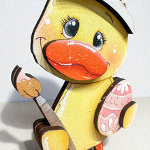 Load image into Gallery viewer, Duck Easter Bunny Standing File SVG, Umbrella, Swimming, Egg, Basket, Carrots, Tiered Tray Glowforge, LuckyHeartDesignsCo