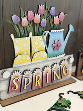 Load image into Gallery viewer, Spring Banner Holiday Door Sign Interchangeable File, SVG, Standing, Flower, Daisy, Tulips, Summer, Seasonal Home Welcome, glowforge