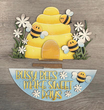 Load image into Gallery viewer, Bee Holiday Door Sign Interchangeable File, SVG Birdhouse, Floral, Daisy, Honey, Spring, Home, Seasonal, Home, Welcome, glowforge