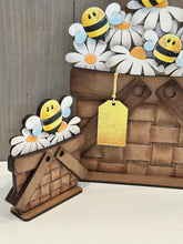 Load image into Gallery viewer, Bee Daisy For The Flower Basket Interchangeable File SVG, TINY, Daisies, Buzz, Flower Spring, Tiered Tray, Glowforge, LuckyHeartDesignsCo