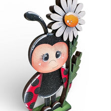 Load image into Gallery viewer, Spring Ladybug Standing Sign File SVG, Glowforge, Flower, Floral, Summer, Butterfly, Daisy, Tiered Tray LuckyHeartDesignsCo